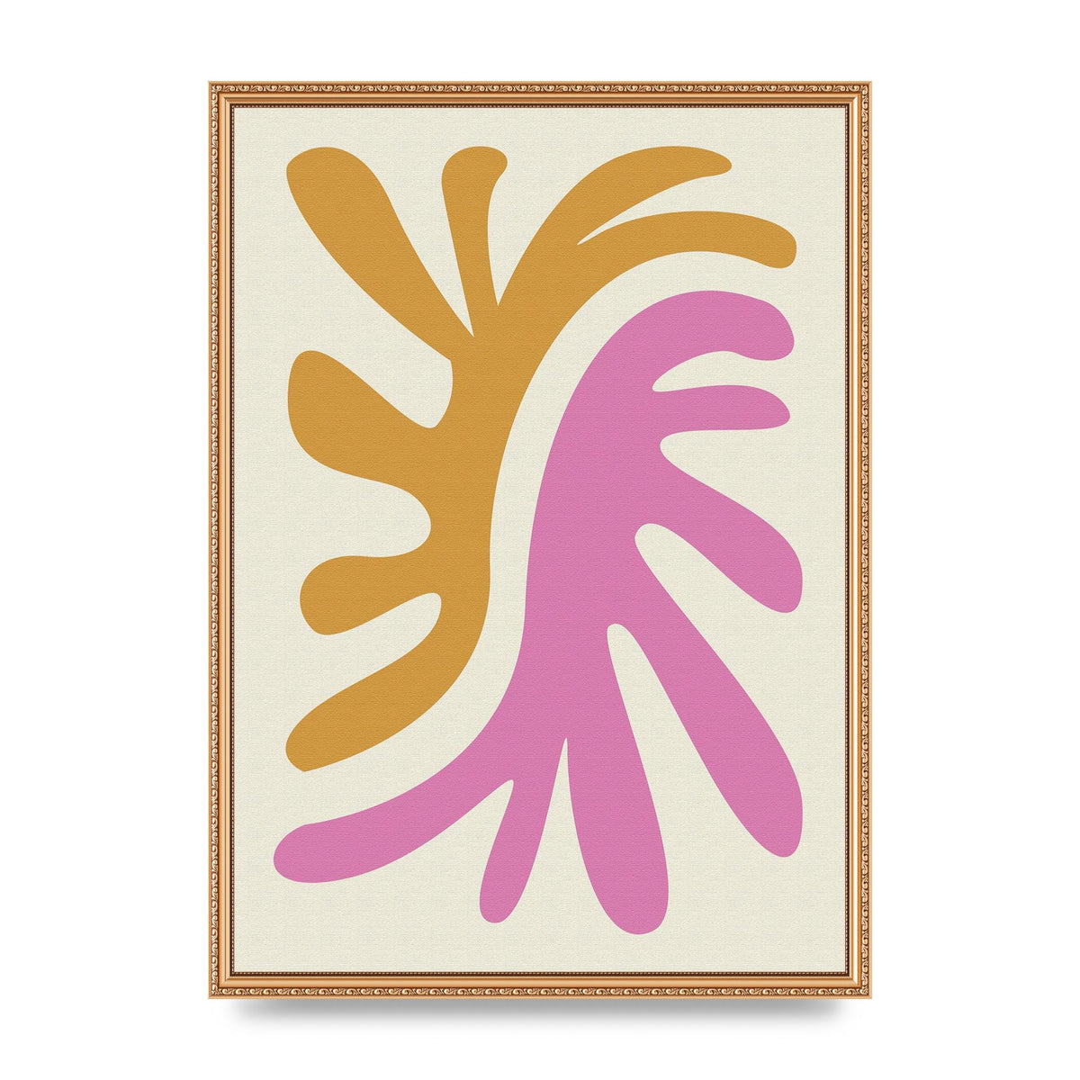 Textured Pink Yellow Coral Series Two Printed Poster - A2 framed