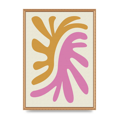 Textured Pink Yellow Coral Series Two Printed Poster - A2 framed