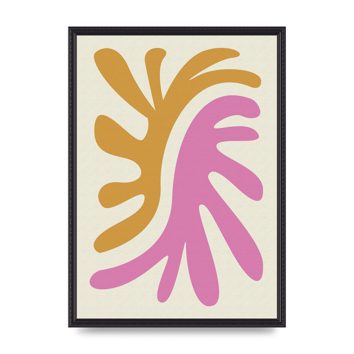 Textured Pink Yellow Coral Series Two Printed Poster - A2 framed