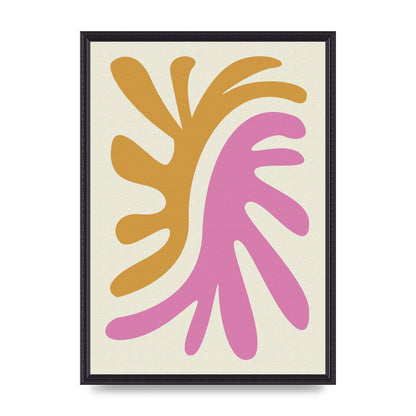 Textured Pink Yellow Coral Series Two Printed Poster - A2 framed