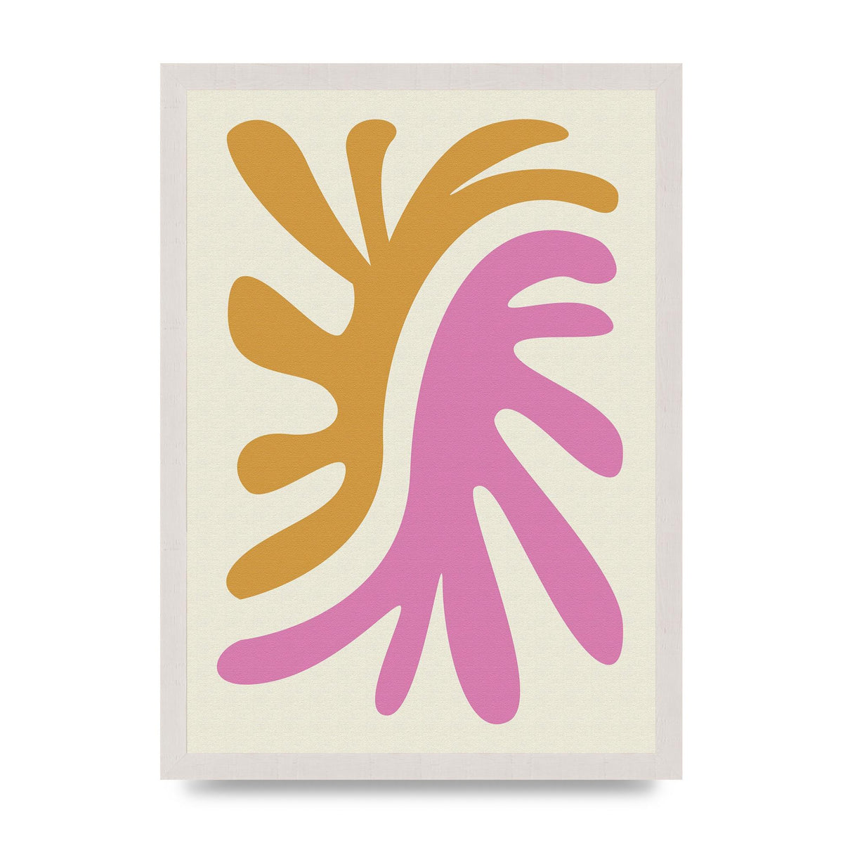 Textured Pink Yellow Coral Series Two Printed Poster - A3 framed