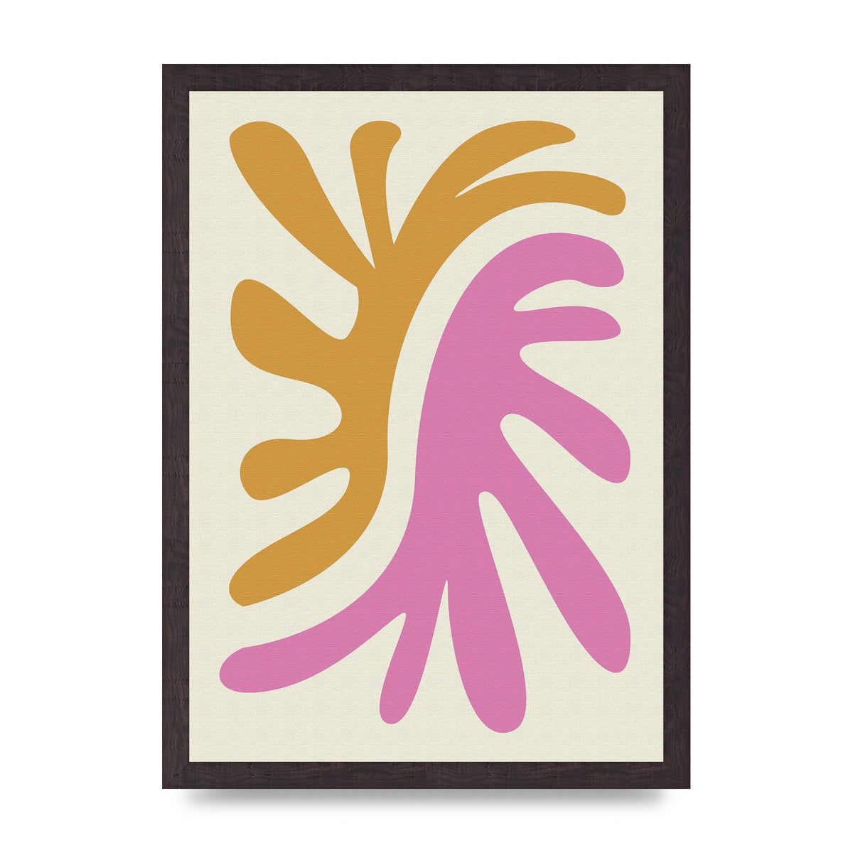 Textured Pink Yellow Coral Series Two Printed Poster - A3 framed