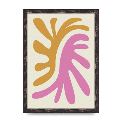Textured Pink Yellow Coral Series Two Printed Poster - A3 framed