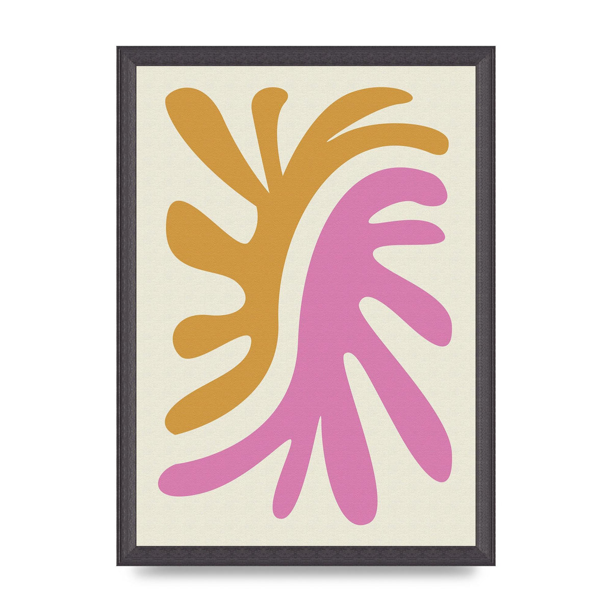 Textured Pink Yellow Coral Series Two Printed Poster - A3 framed
