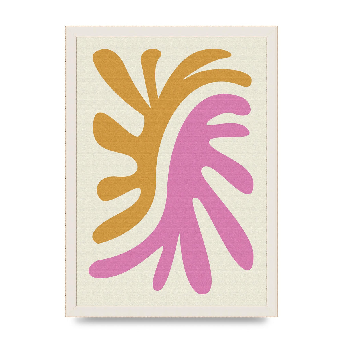 Textured Pink Yellow Coral Series Two Printed Poster - A3 framed