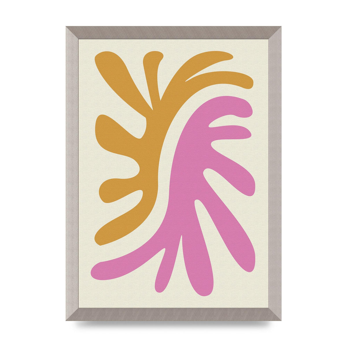 Textured Pink Yellow Coral Series Two Printed Poster - A3 framed