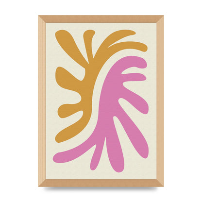Textured Pink Yellow Coral Series Two Printed Poster - A3 framed