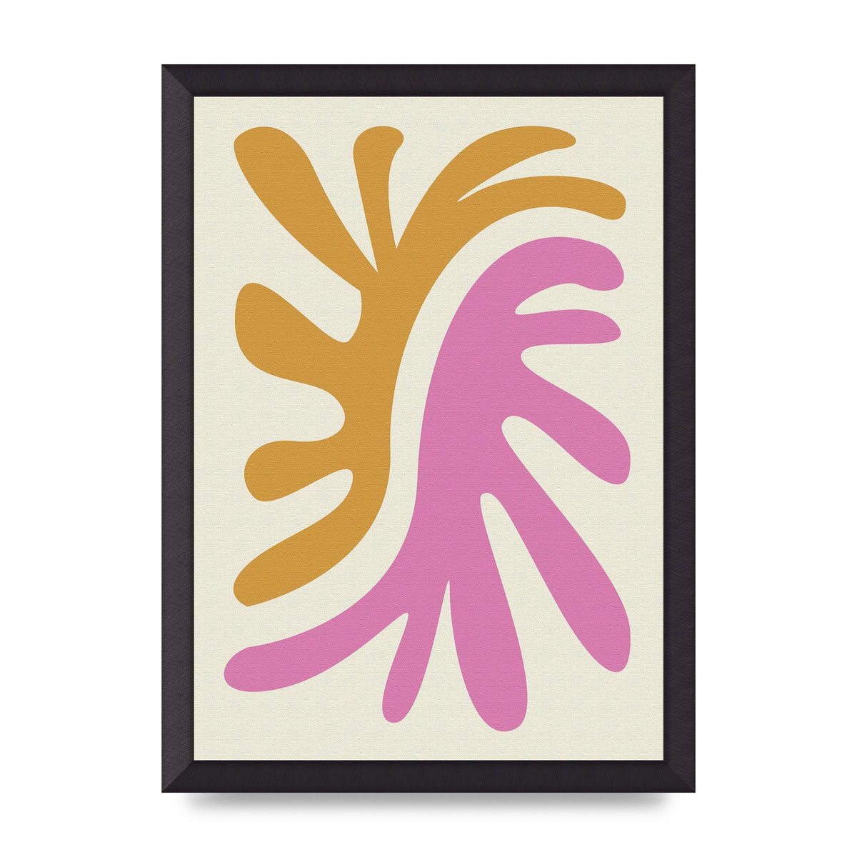 Textured Pink Yellow Coral Series Two Printed Poster - A3 framed