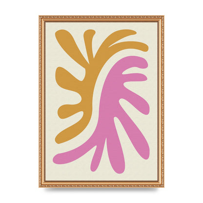 Textured Pink Yellow Coral Series Two Printed Poster - A3 framed