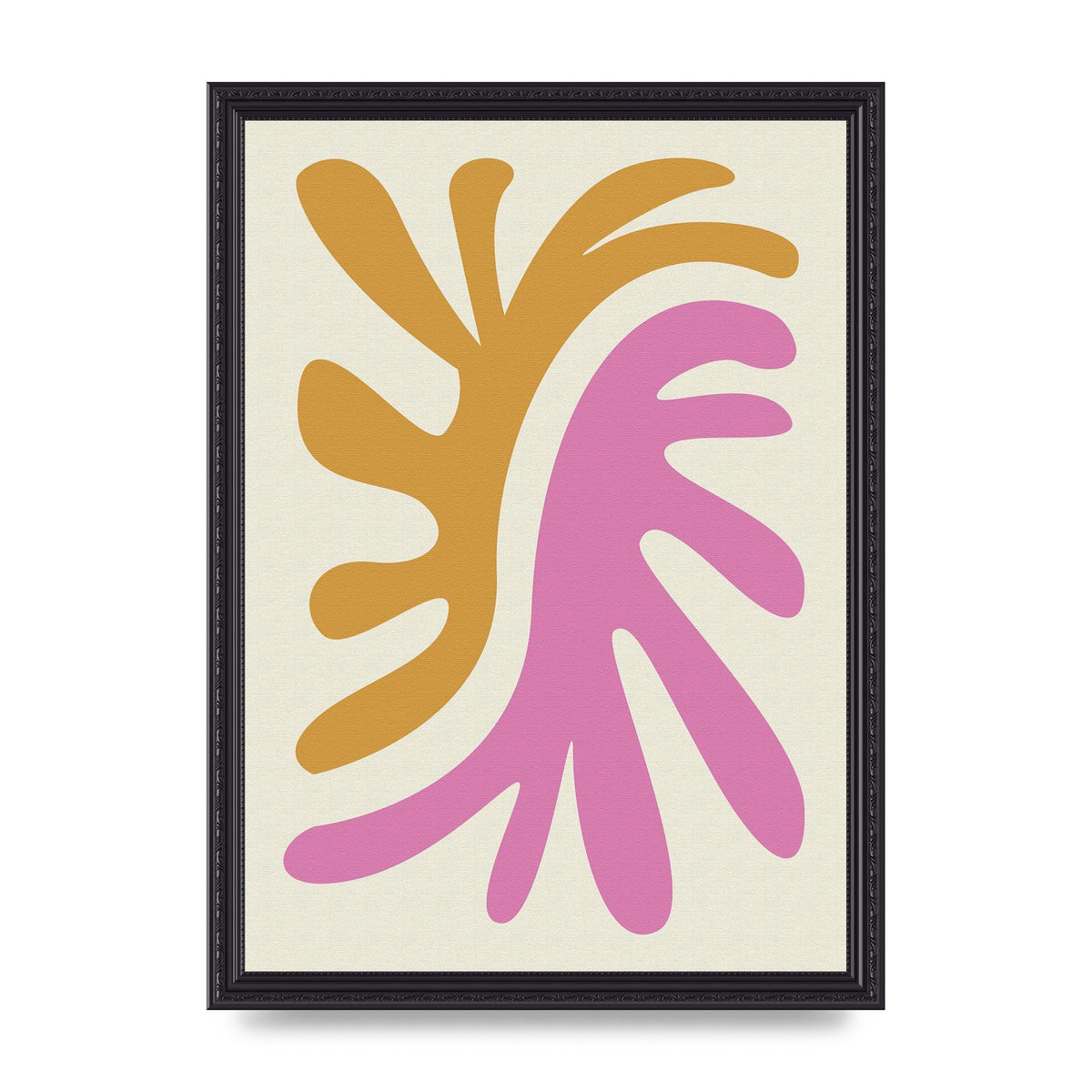 Textured Pink Yellow Coral Series Two Printed Poster - A3 framed