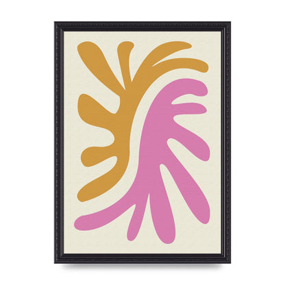 Textured Pink Yellow Coral Series Two Printed Poster - A3 framed