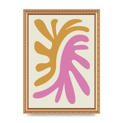 Textured Pink Yellow Coral Series Two Printed Poster - A4 framed
