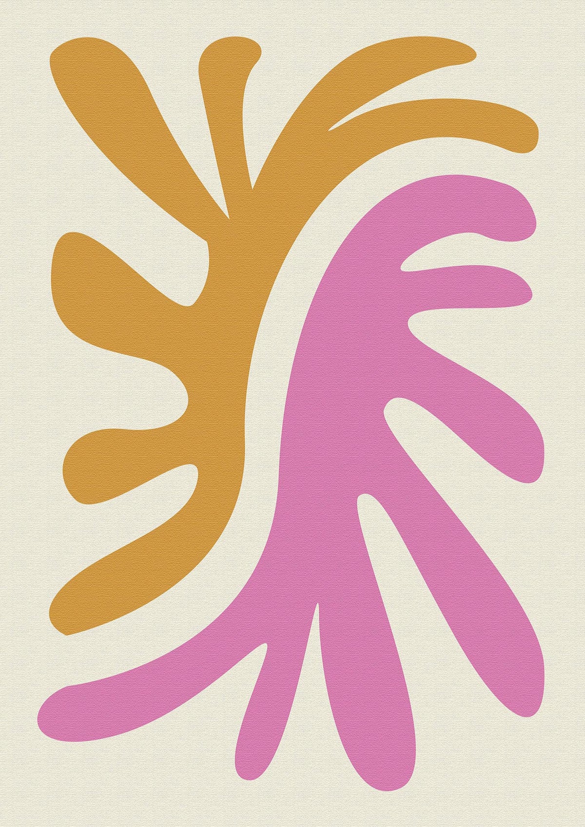 Textured Pink Yellow Coral Series Two Printed Poster - detail