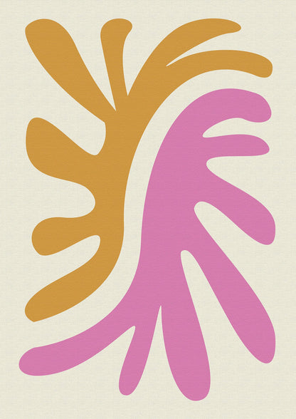 Textured Pink Yellow Coral Series Two Printed Poster - detail