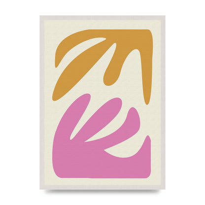 Textured Pink Yellow Coral Series Four print in an A2 white saw cut grain frame