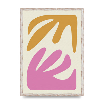 Textured Pink Yellow Coral Series Four Art For The Home - A2 framed