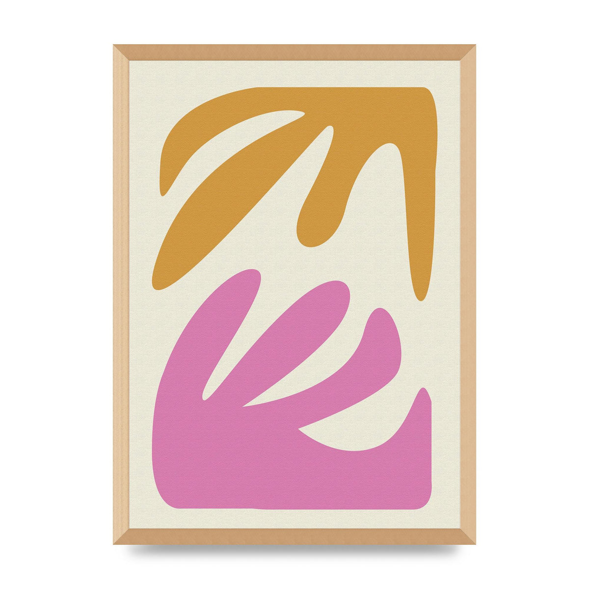 Textured Pink Yellow Coral Series Four Art For The Home - A2 framed