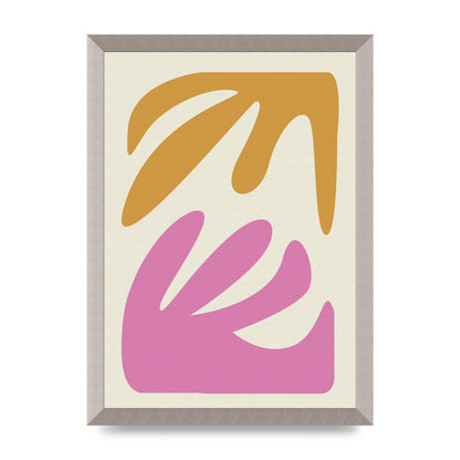 Textured Pink Yellow Coral Series Four Art For The Home - A3 framed