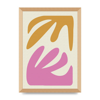 Textured Pink Yellow Coral Series Four Art For The Home - A3 framed