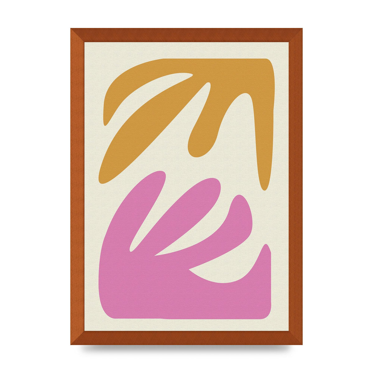 Textured Pink Yellow Coral Series Four Art For The Home - A3 framed