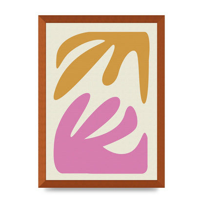 Textured Pink Yellow Coral Series Four Art For The Home - A3 framed