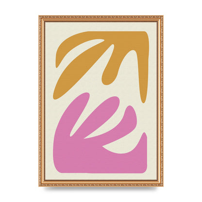 Textured Pink Yellow Coral Series Four Art For The Home - A3 framed