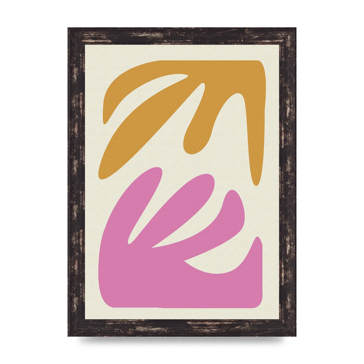 Textured Pink Yellow Coral Series Four Art For The Home - A4 framed