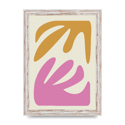 Textured Pink Yellow Coral Series Four Art For The Home - A4 framed
