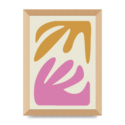 Textured Pink Yellow Coral Series Four Art For The Home - A4 framed