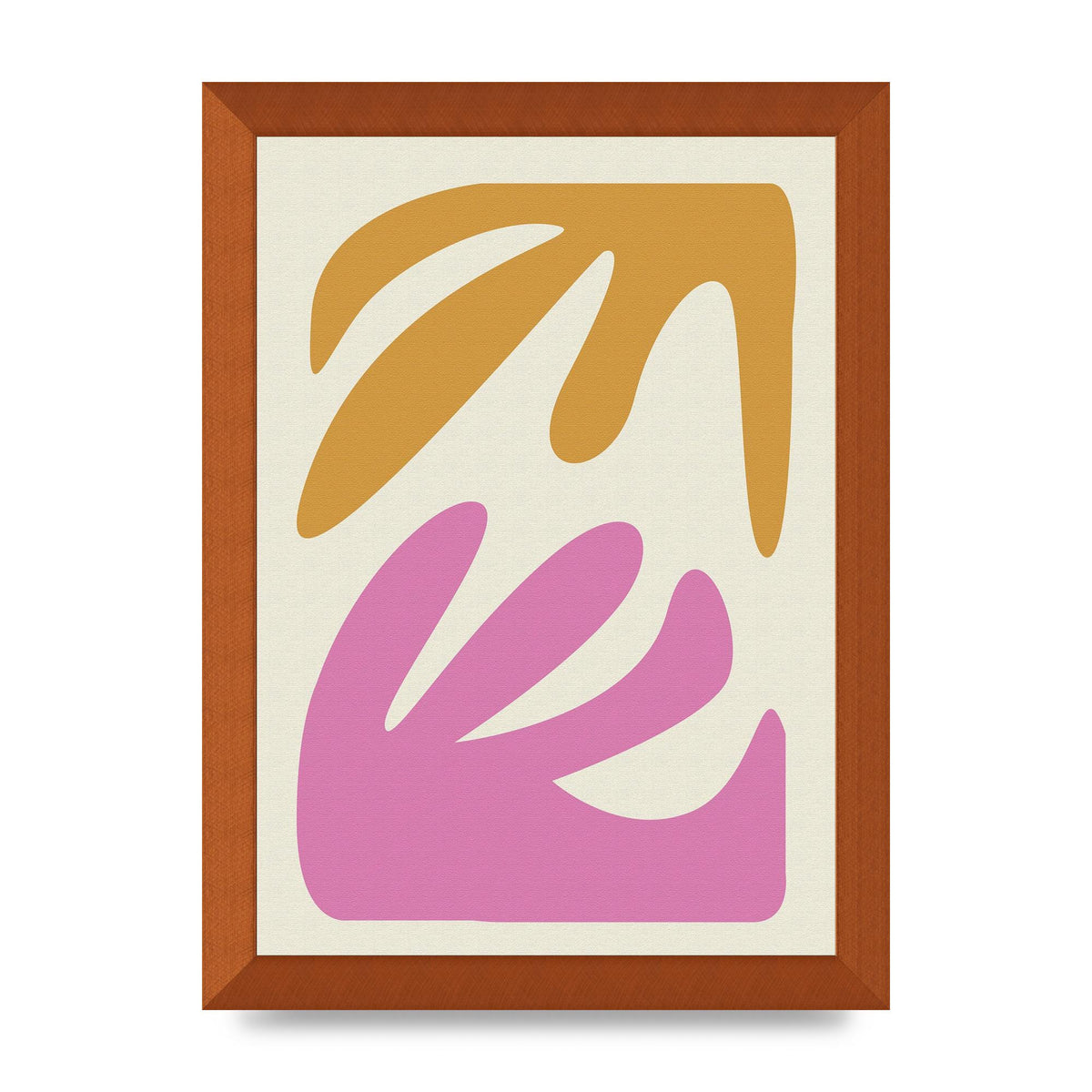 Textured Pink Yellow Coral Series Four Art For The Home - A4 framed