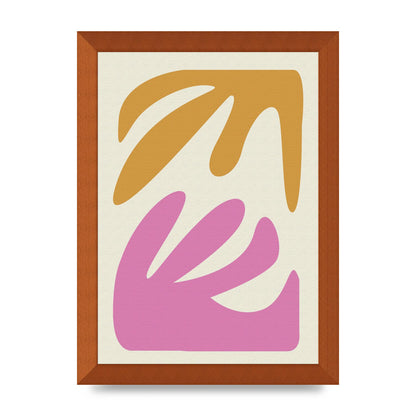 Textured Pink Yellow Coral Series Four Art For The Home - A4 framed