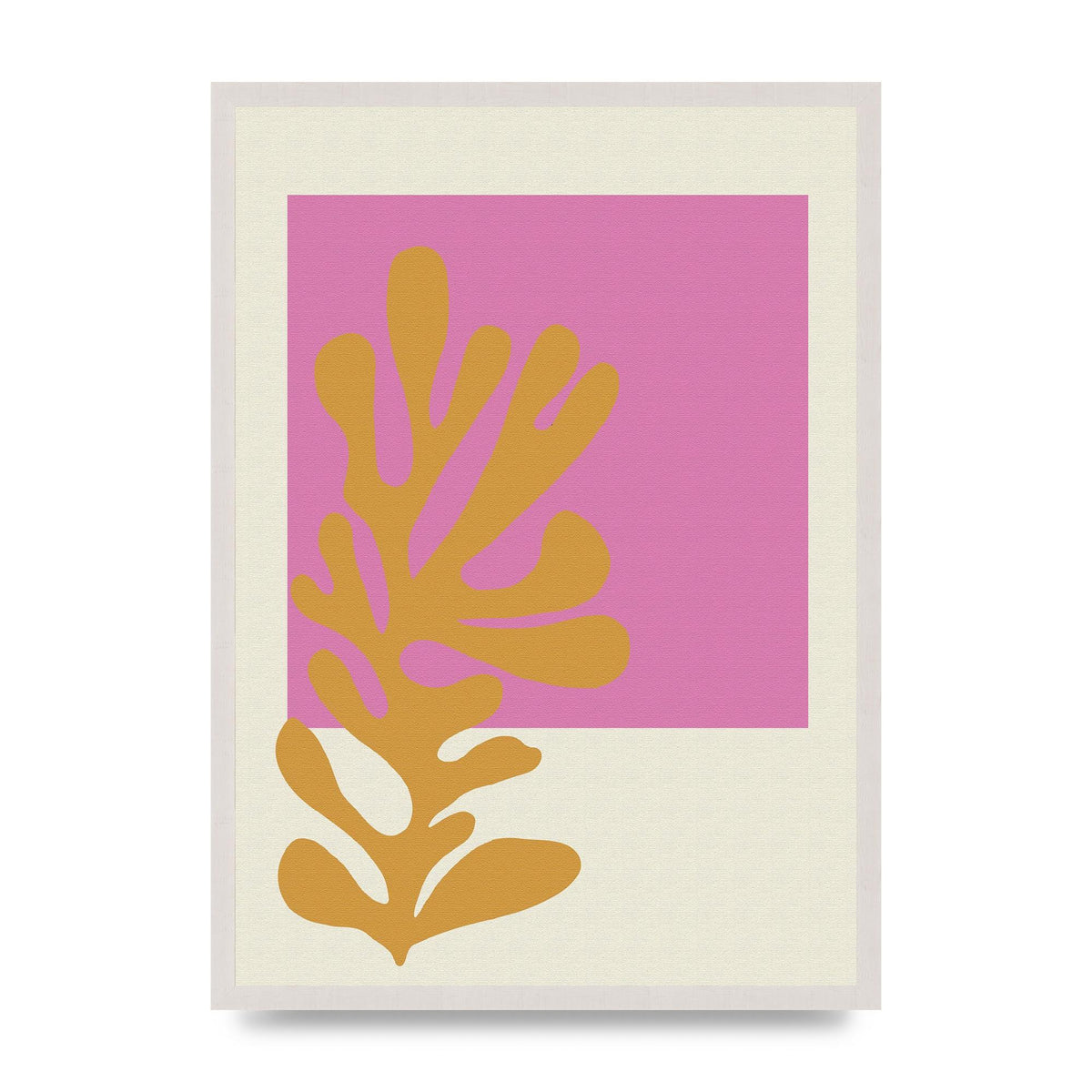 Textured Pink Yellow Coral Series Five Printed Poster - A2 framed
