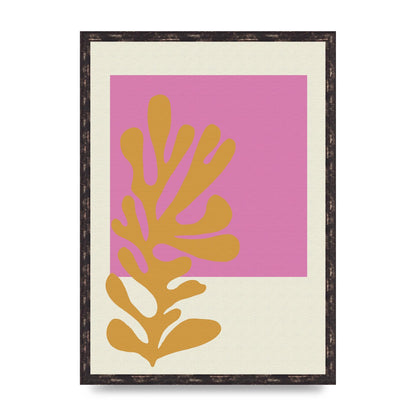 Textured Pink Yellow Coral Series Five Printed Poster - A2 framed