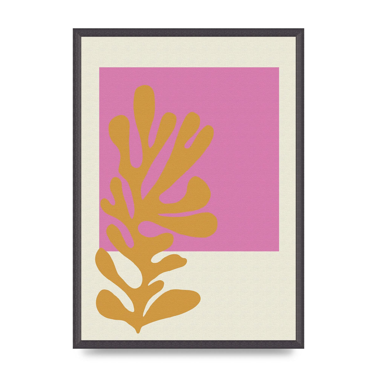 Textured Pink Yellow Coral Series Five Printed Poster - A2 framed
