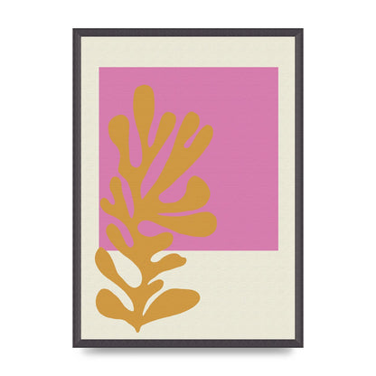Textured Pink Yellow Coral Series Five Printed Poster - A2 framed