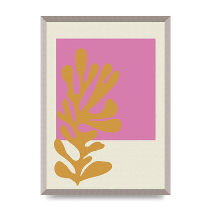 Textured Pink Yellow Coral Series Five Printed Poster - A2 framed
