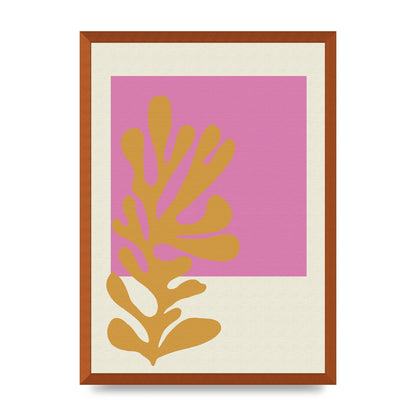 Textured Pink Yellow Coral Series Five Printed Poster - A2 framed