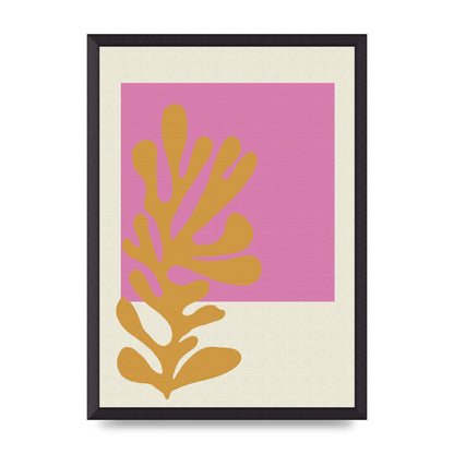 Textured Pink Yellow Coral Series Five Printed Poster - A2 framed