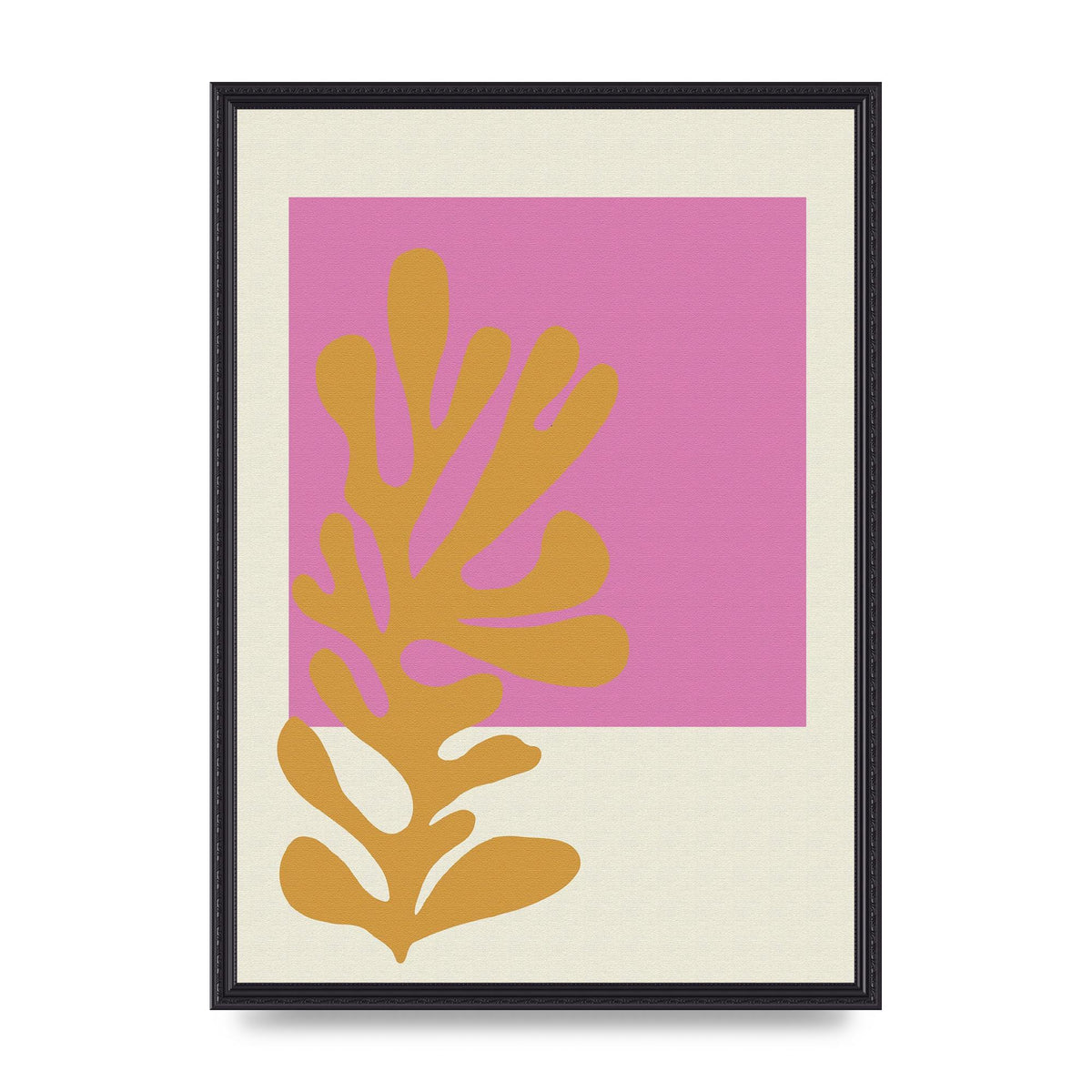Textured Pink Yellow Coral Series Five Printed Poster - A2 framed