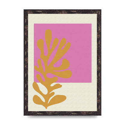 Textured Pink Yellow Coral Series Five Printed Poster - A3 framed