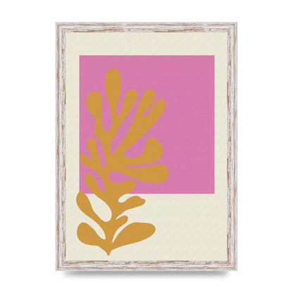 Textured Pink Yellow Coral Series Five Printed Poster - A3 framed