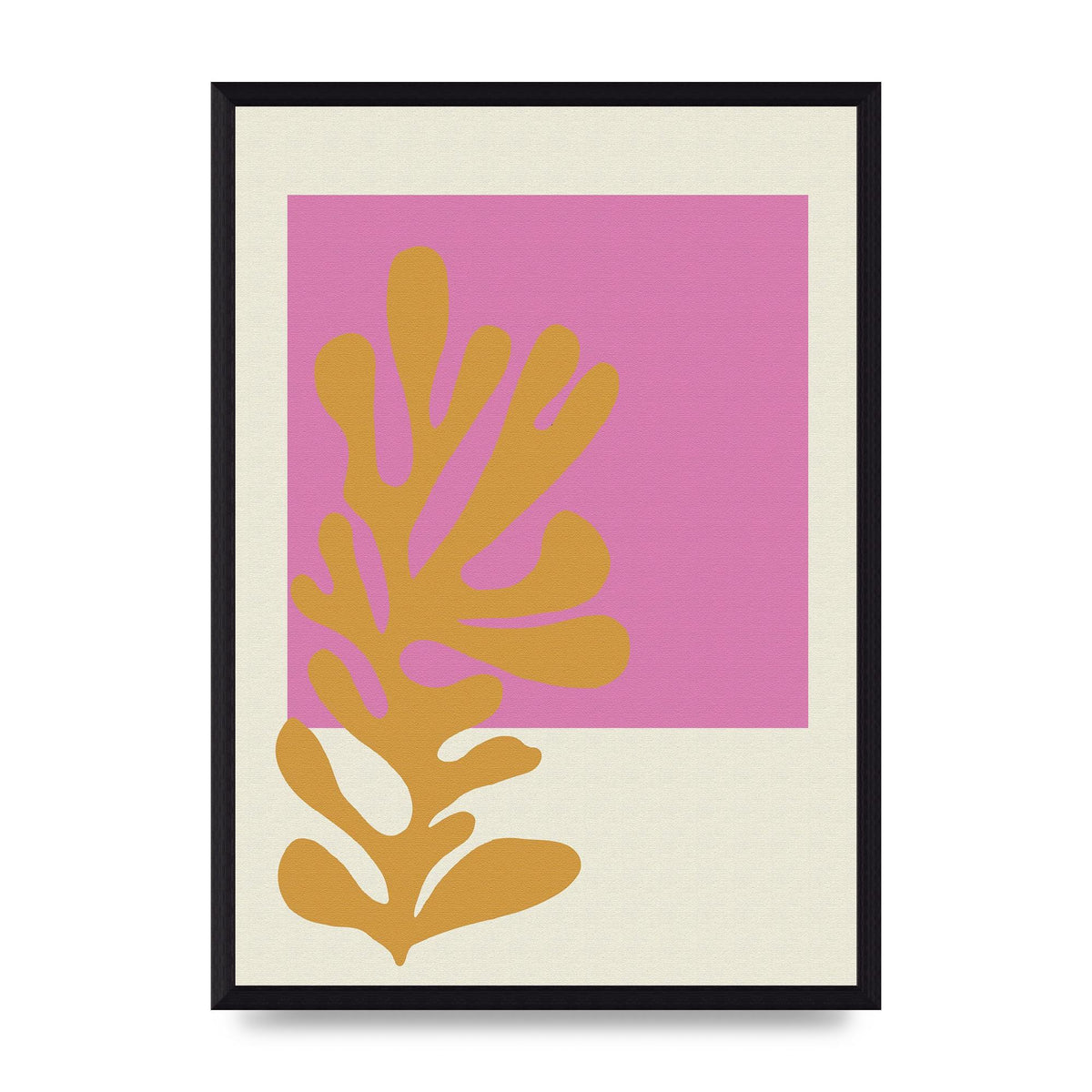 Textured Pink Yellow Coral Series Five Printed Poster - A3 framed