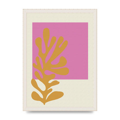 Textured Pink Yellow Coral Series Five Printed Poster - A3 framed