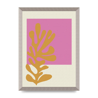 Textured Pink Yellow Coral Series Five Printed Poster - A3 framed