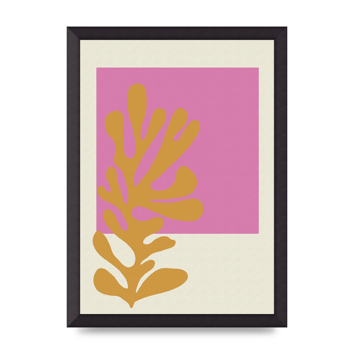 Textured Pink Yellow Coral Series Five Printed Poster - A3 framed