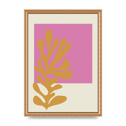 Textured Pink Yellow Coral Series Five Printed Poster - A3 framed