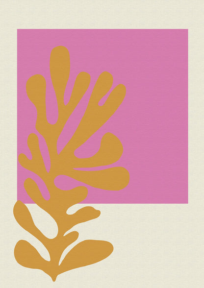 Textured Pink Yellow Coral Series Five Printed Poster - detail