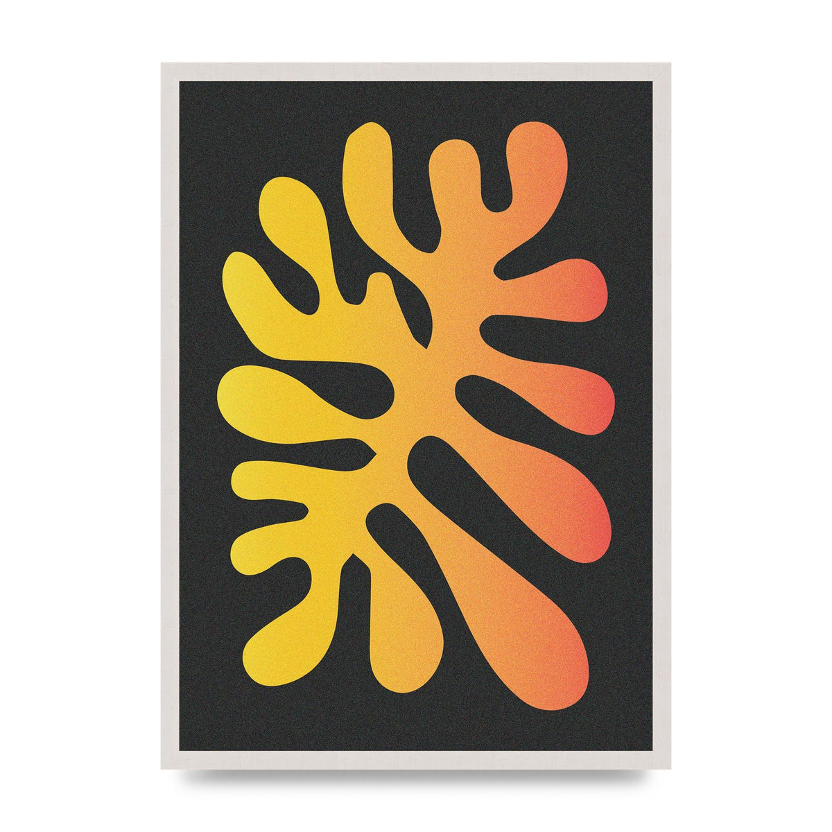 Abstract Orange Coral One Art For The Home - A2 framed