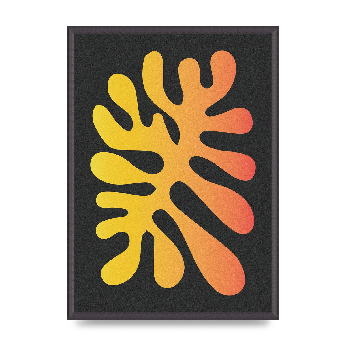 Abstract Orange Coral One Art For The Home - A2 framed
