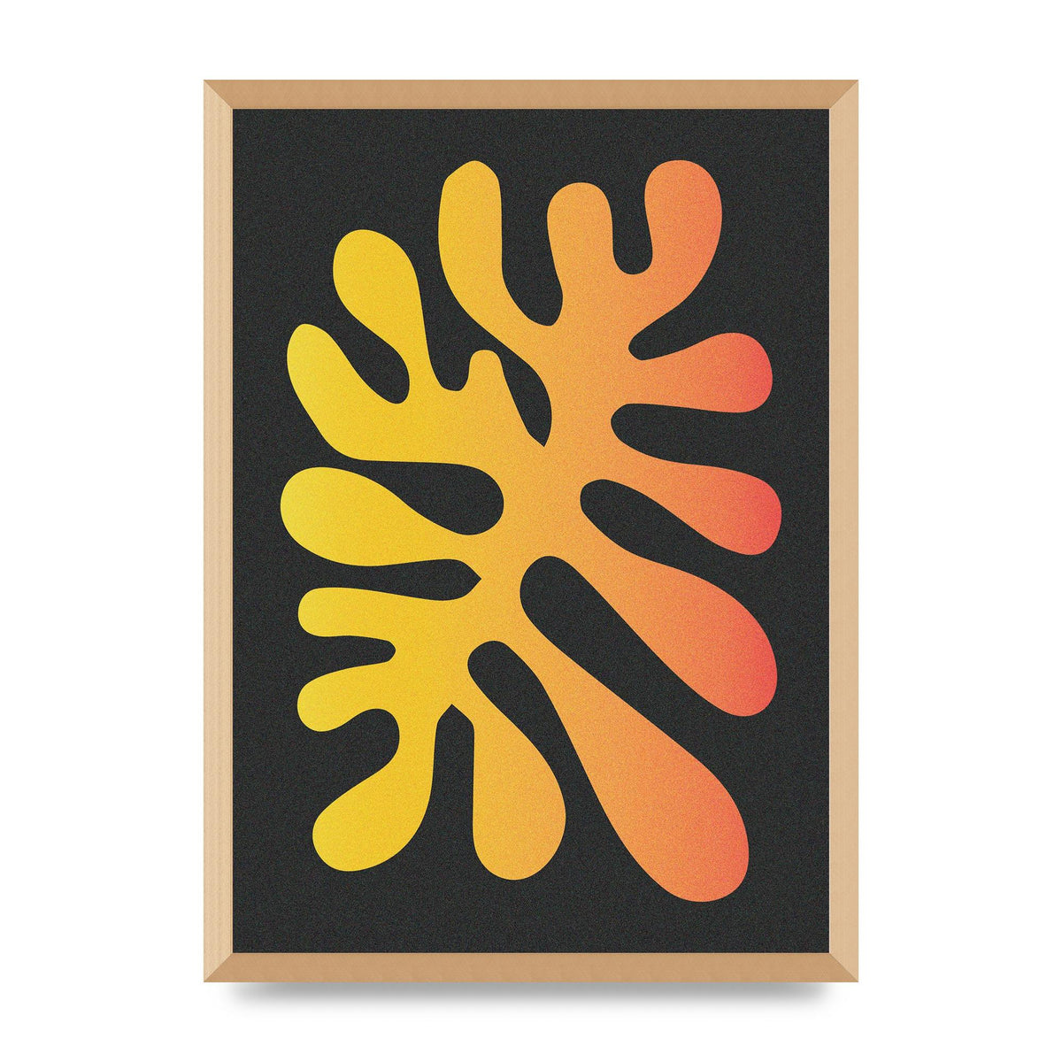 Abstract Orange Coral One Art For The Home - A2 framed